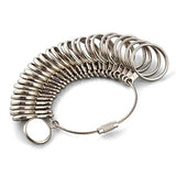 1 juego de anillos de plata de tamaño de dedo, joyeros de medición, palo de medición, juego de indicadores de anillo de dedo de metal, mandril, tamaño de EE. UU, Equipo de herramienta de joyería