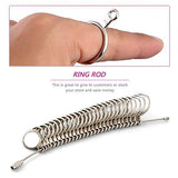 1 juego de anillos de plata de tamaño de dedo, joyeros de medición, palo de medición, juego de indicadores de anillo de dedo de metal, mandril, tamaño de EE. UU, Equipo de herramienta de joyería