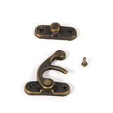 gloglow 12 pcs gancho, diseño de bronce antiguo aldaba para candado joyería decorativa regalo caja de madera de vino cerrojo gancho con tornillos, Bronze-left Hook, 1