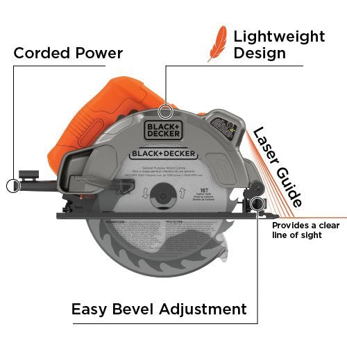 Black & Decker BDECS300C - Sierra circular con láser (13 A)