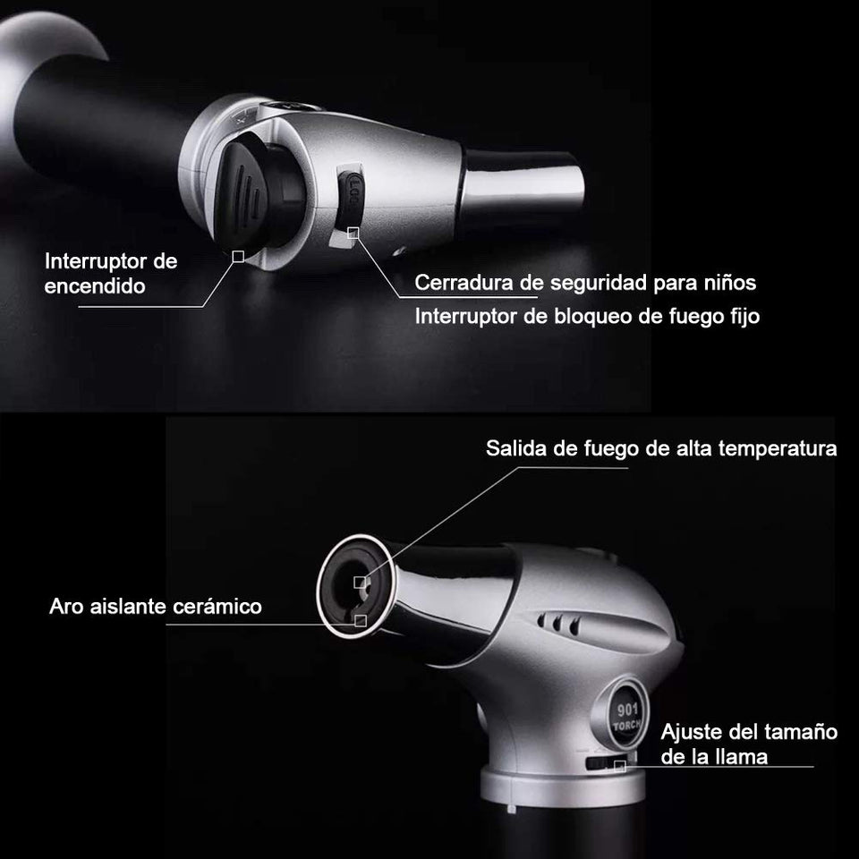 Herramienta de Barbacoa, Regalos para Cocineros, Herramienta para Cocinar, Comida, Soldadura, Barbacoa, Cámping (Negro y palta)