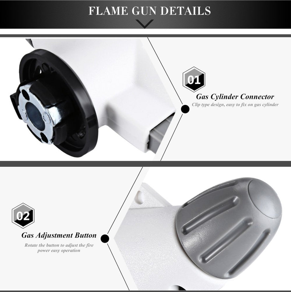 outlife Camping – Soplete de gas butano llama Soldadura Gun Burner Auto Ignition Cocina Herramienta de cocción para cocinar/postres Blazing/barbacoa/Baking/Camping al aire última intervensión