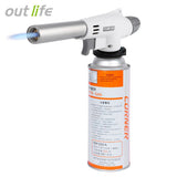 outlife Camping – Soplete de gas butano llama Soldadura Gun Burner Auto Ignition Cocina Herramienta de cocción para cocinar/postres Blazing/barbacoa/Baking/Camping al aire última intervensión