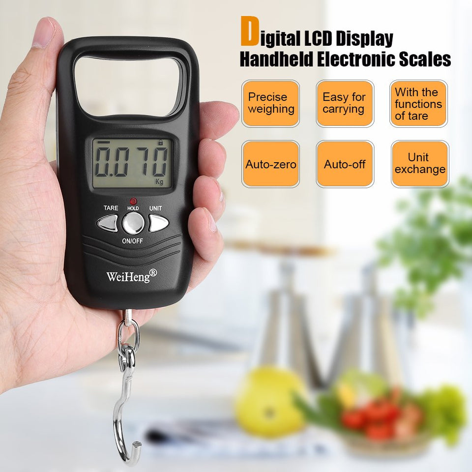 Bascula de Báscula Equipaje Digital LCD Retroiluminada Balanza electrónica Escalas Balanza de Bolsillo Báscula de precisión, función de tara, apagado automático(Black)
