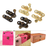 gloglow 12 pcs gancho, diseño de bronce antiguo aldaba para candado joyería decorativa regalo caja de madera de vino cerrojo gancho con tornillos, Bronze-left Hook, 1