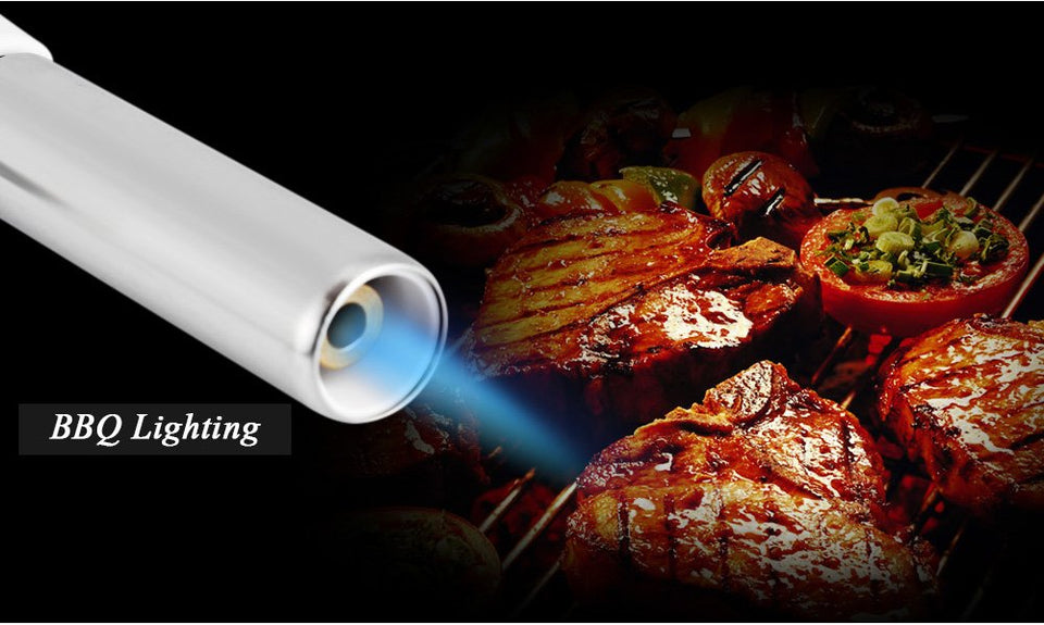 outlife Camping – Soplete de gas butano llama Soldadura Gun Burner Auto Ignition Cocina Herramienta de cocción para cocinar/postres Blazing/barbacoa/Baking/Camping al aire última intervensión