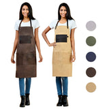 VEEYOO 1 PC babero delantal utilidad cuero lona encerada, carnicero carpintero constructor, Tan, 68 x 85 cm