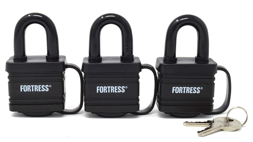master lock 1804tri 1 – 9/16" cubierto laminado resistente a la intemperie Candado para resistencia al agua; Paquete de 3