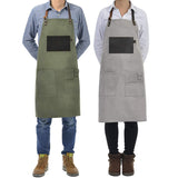 VEEYOO 1 PC babero delantal utilidad cuero lona encerada, carnicero carpintero constructor, Tan, 68 x 85 cm