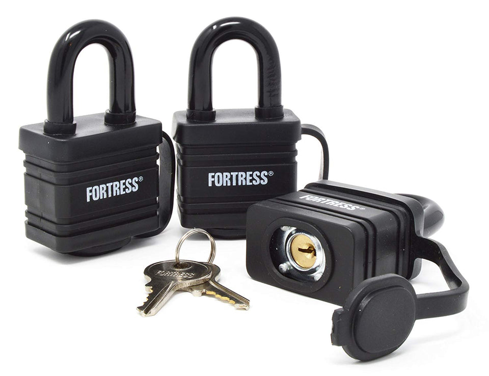 master lock 1804tri 1 – 9/16" cubierto laminado resistente a la intemperie Candado para resistencia al agua; Paquete de 3