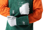 AP tamaño babero de cuero verde AP-2655 delantal y 14" guantes de cuero de becerro grano AP-6105 + xl para el servicio plena protección pesada/soldadura